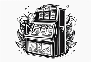 A slot machine landing on the numbers 222 tattoo idea