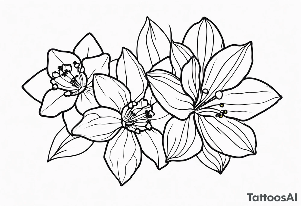 bipolar chemical structure with holly and paperwhite narcissus connecting tattoo idea