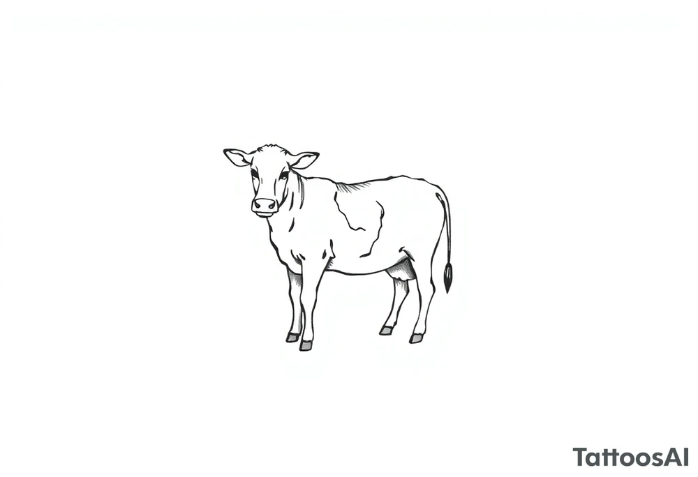 small black and white patched cow tattoo idea