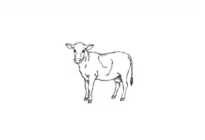 small black and white patched cow tattoo idea