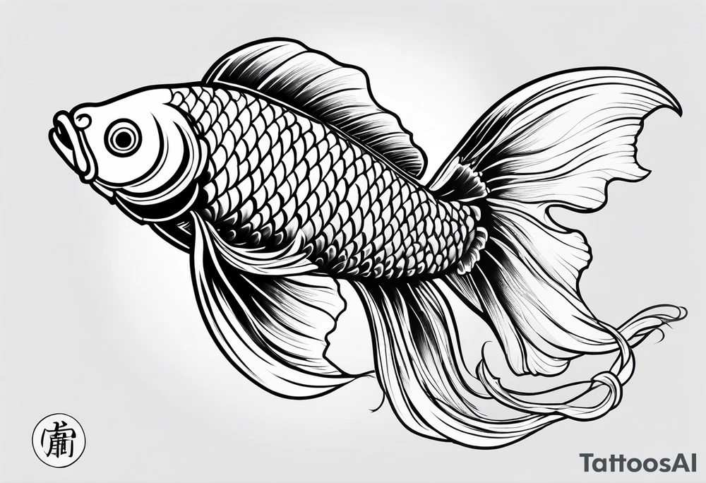 japanese  koi fish  from above tattoo idea