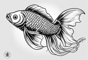 japanese  koi fish  from above tattoo idea