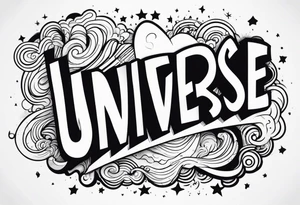 The word Universe tattoo idea