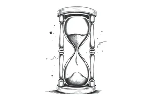 antique hourglass with day and night in the background tattoo idea