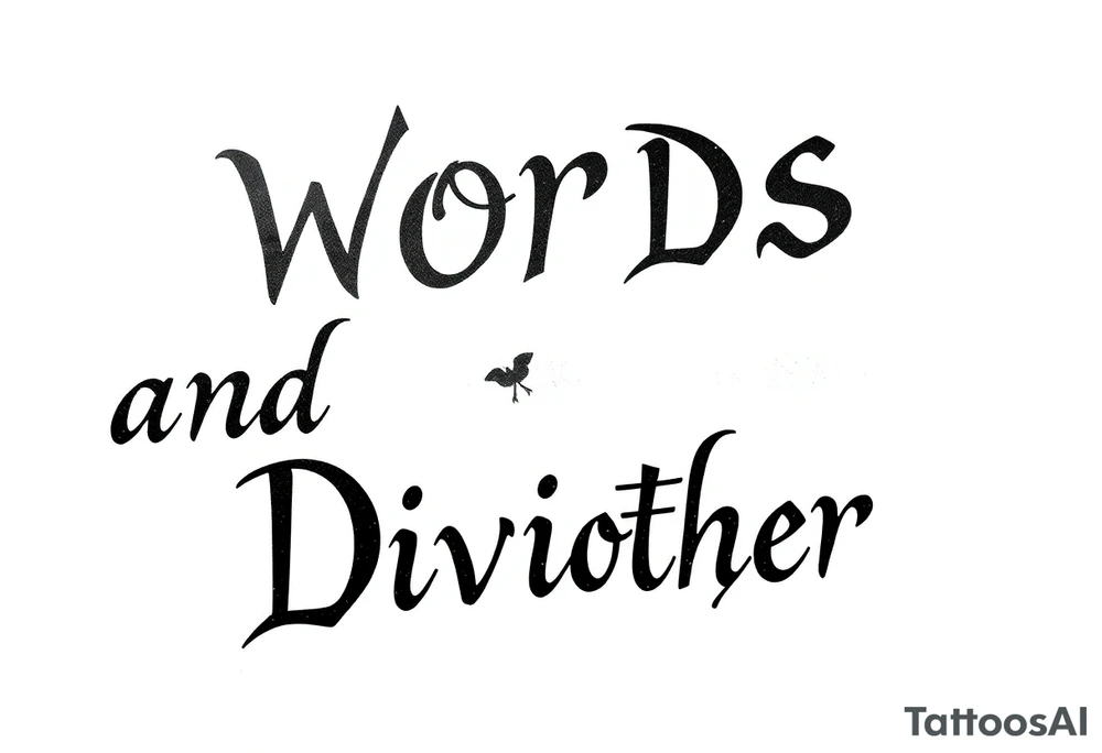Words strength and divinity on top of each other tattoo idea Words strength and divinity on top of each other tattoo idea