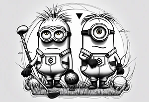 Minions Golf theme shoulder tattoo for men tattoo idea