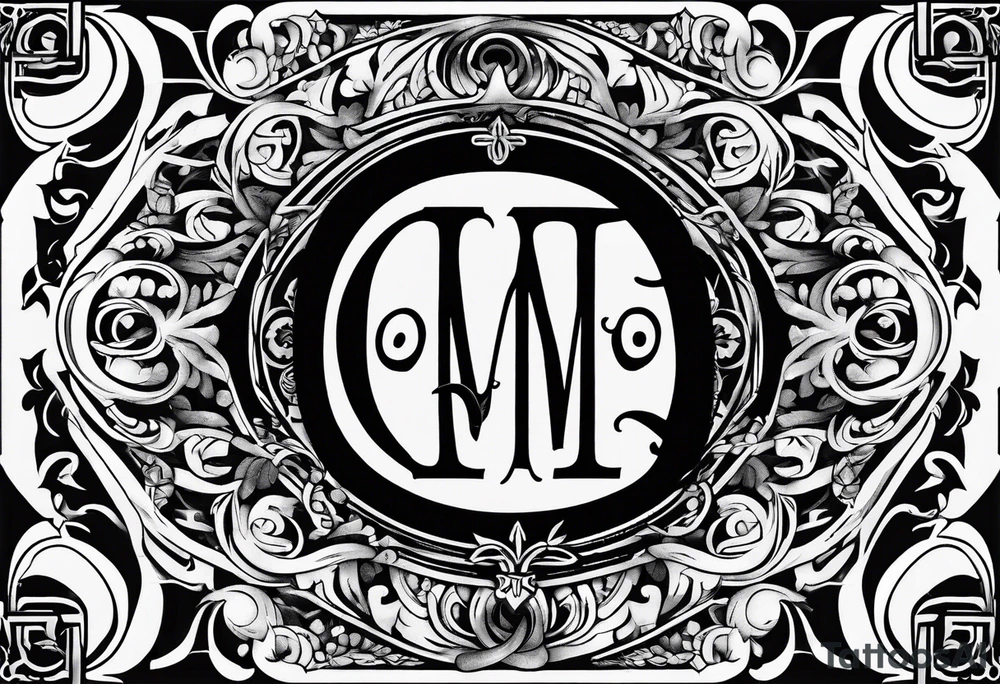 Monogrammed initials TJB tattoo idea
