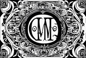 Monogrammed initials TJB tattoo idea