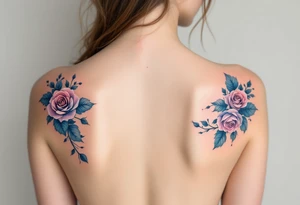 heart roses tattoo idea