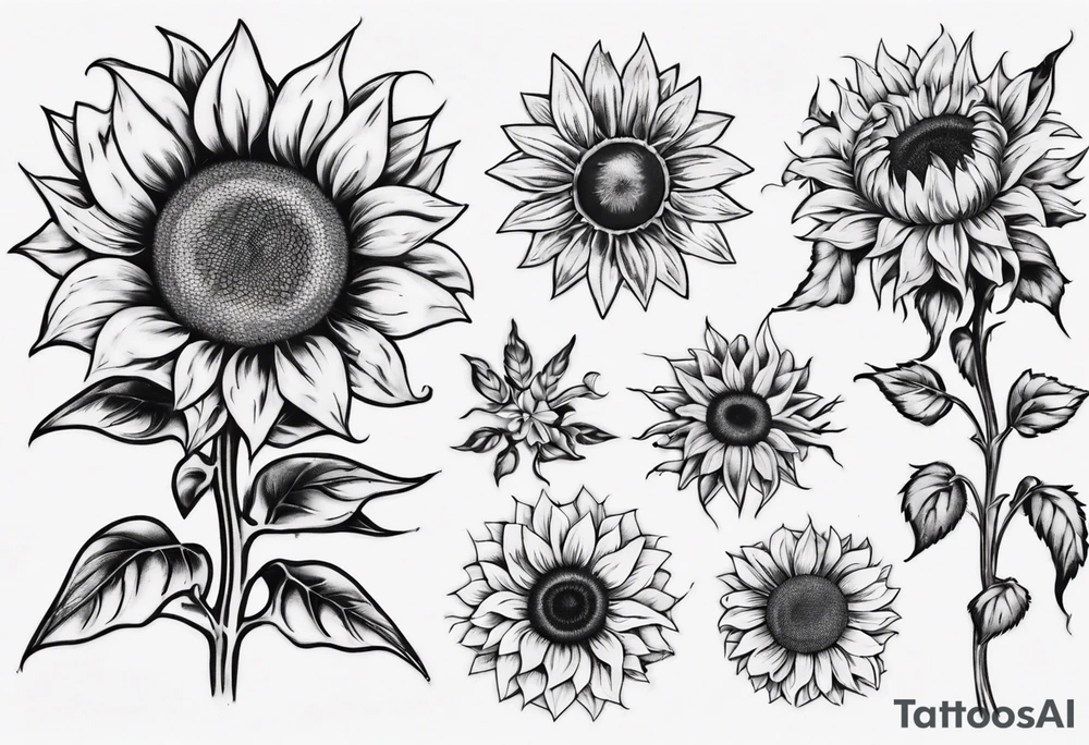 combining E and H with a sunflower tattoo idea