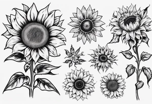 combining E and H with a sunflower tattoo idea