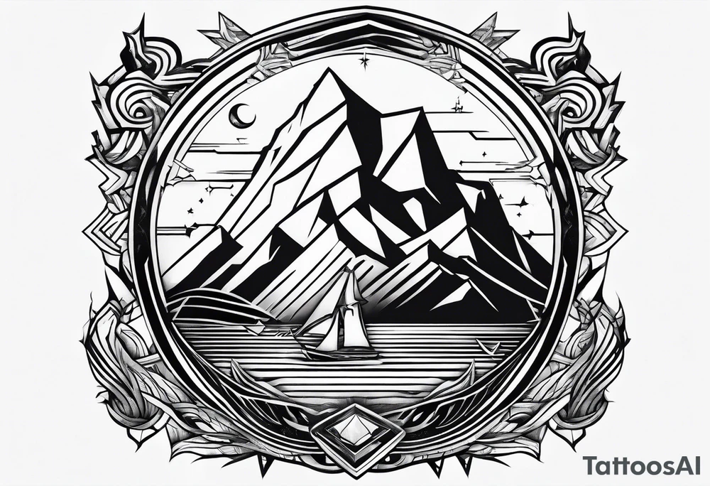 geometric iceberg tattoo idea