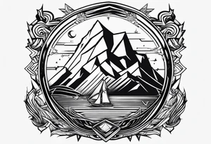 geometric iceberg tattoo idea