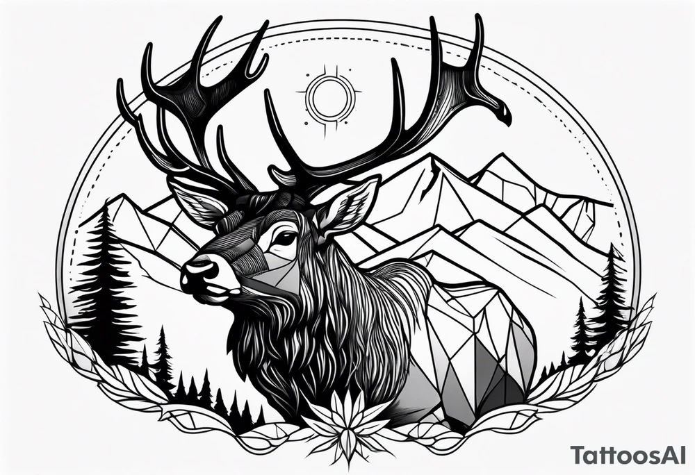 majestic elk with mountains in the background tattoo idea majestic elk with mountains in the background tattoo idea