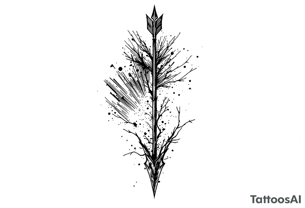 one  arrow  that look down tattoo idea