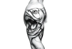 Fish mouth around tattoo idea