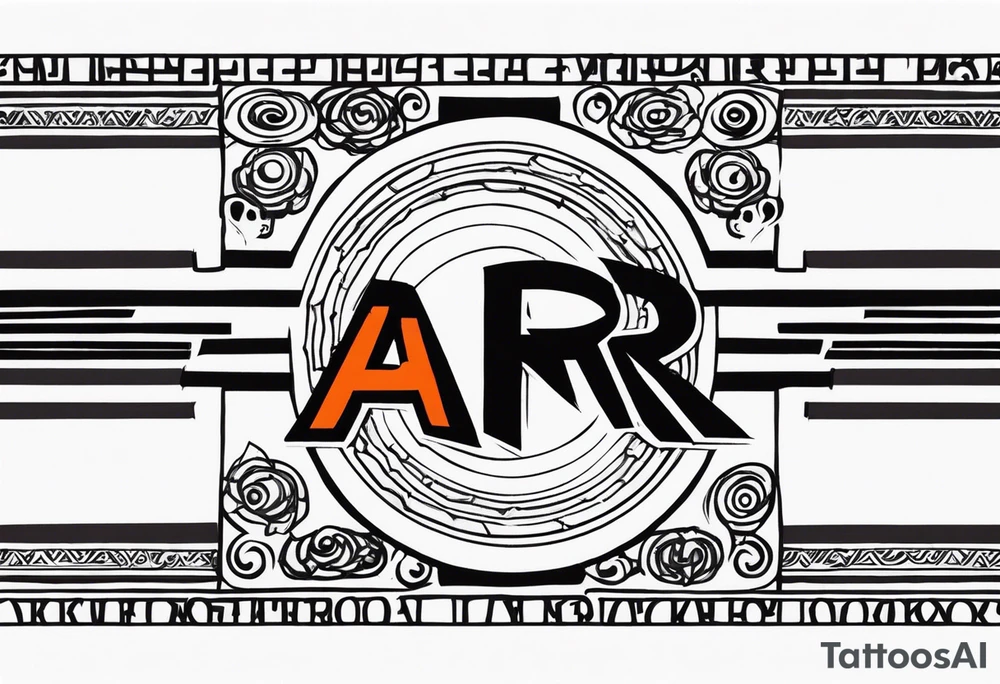 naruto headband with the letters AR in the middle tattoo idea