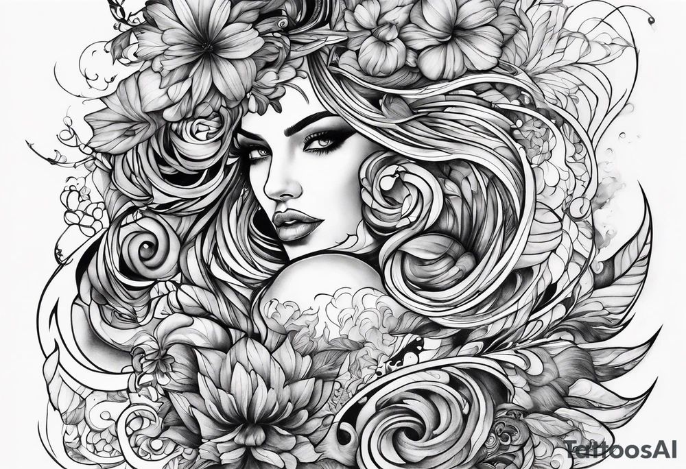 extreme twisted detangled tissue arm tattoo idea