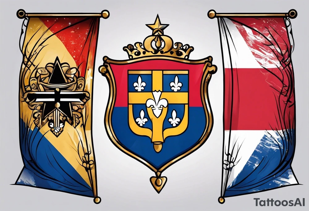 flags of czech republic, bohemia, slovakia tattoo idea