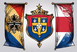 flags of czech republic, bohemia, slovakia tattoo idea