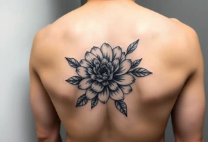 Chrysanthemum, Cosmo, rose, single 
flower bouquet tattoo idea
