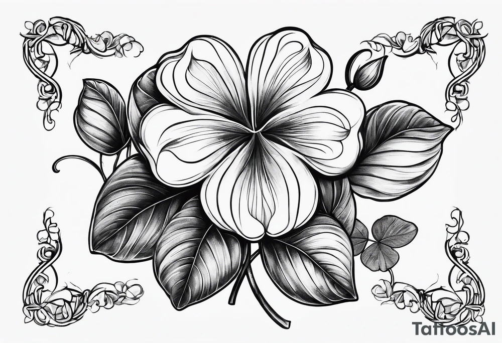 one single three leaf clover on a vine tattoo idea