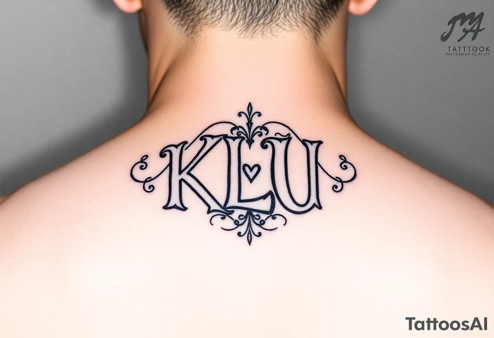Small Disney themed initials combination of KLUfor friends tattoo idea