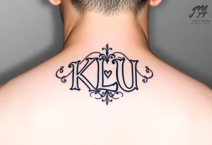 Small Disney themed initials combination of KLUfor friends tattoo idea