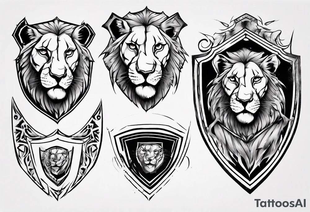Lioness shield tattoo idea
