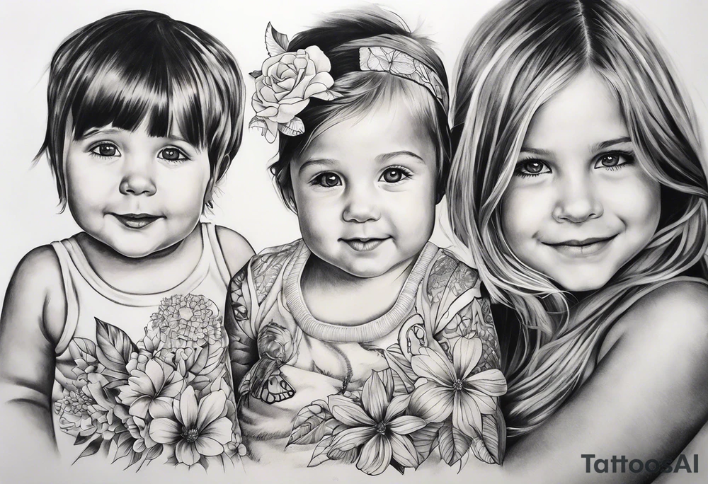 tattoo to represent that I have 3 children (girls). For inspiration I like flowers, butterflies, the beach, giraffes, tattoo idea
