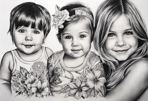 tattoo to represent that I have 3 children (girls). For inspiration I like flowers, butterflies, the beach, giraffes, tattoo idea