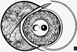 Ying yang with karpa tattoo idea