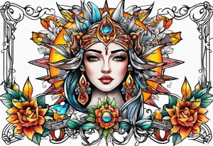 Sun catcher elongated tattoo idea