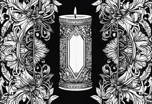 Candle alone in the darkness, a glimmer of hope. tattoo idea