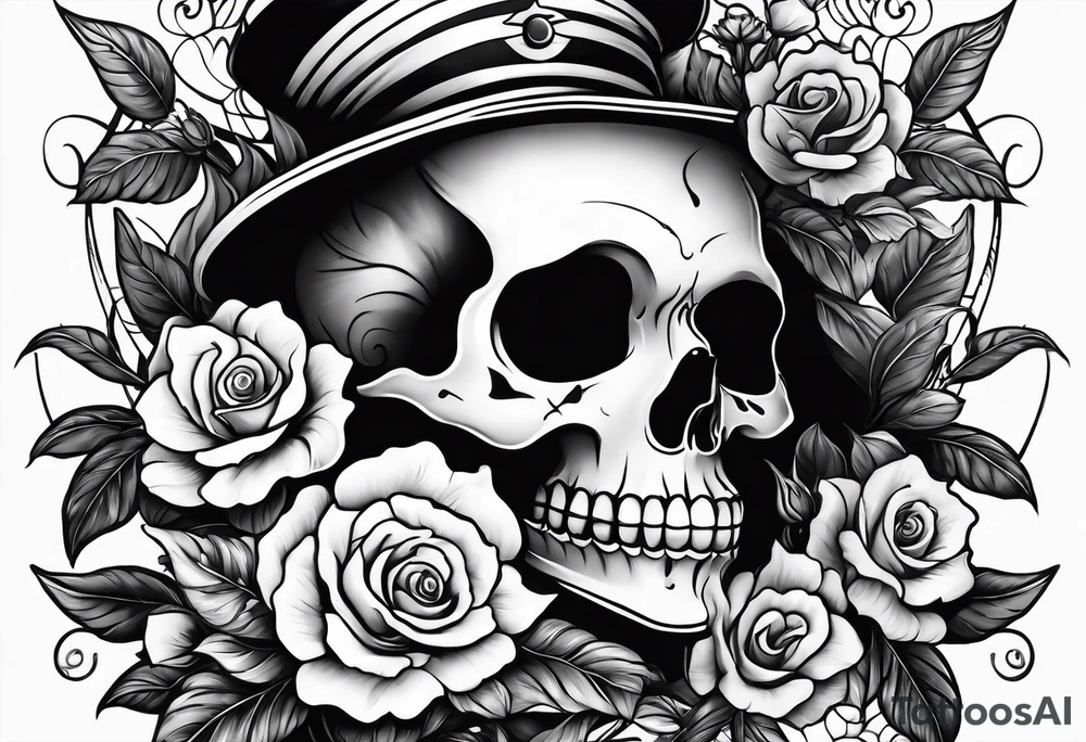 Ghost face holding flowers tattoo idea