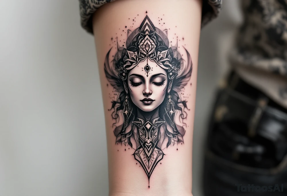 dmt enlightenment deity with sacred geometry behind tattoo idea dmt enlightenment deity with sacred geometry behind tattoo idea