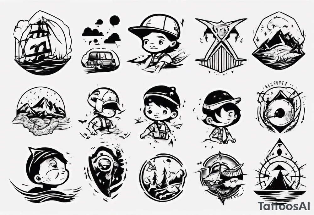 Adventurous kid tattoo idea
