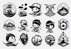 Adventurous kid tattoo idea