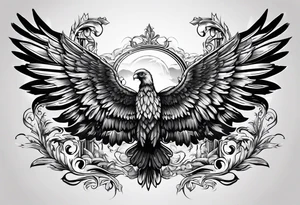 Wings with the word Glenn in between tattoo idea