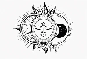 Sun and moon spiritual tattoo tattoo idea