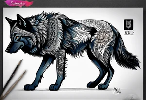 black wolf tattoo idea