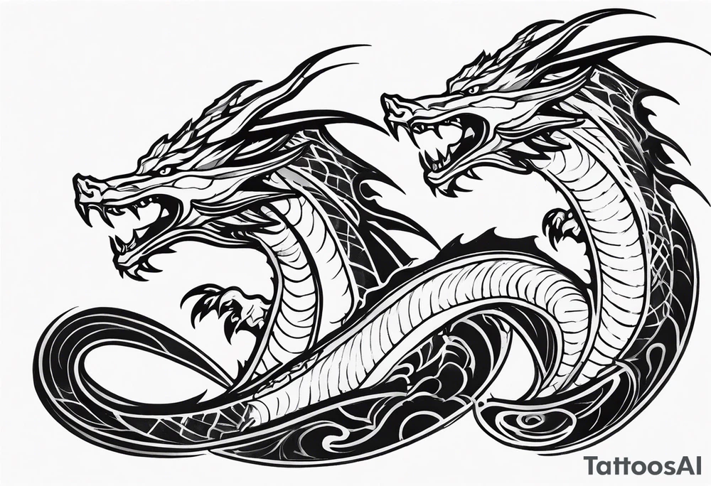 roaring dragons tattoo idea