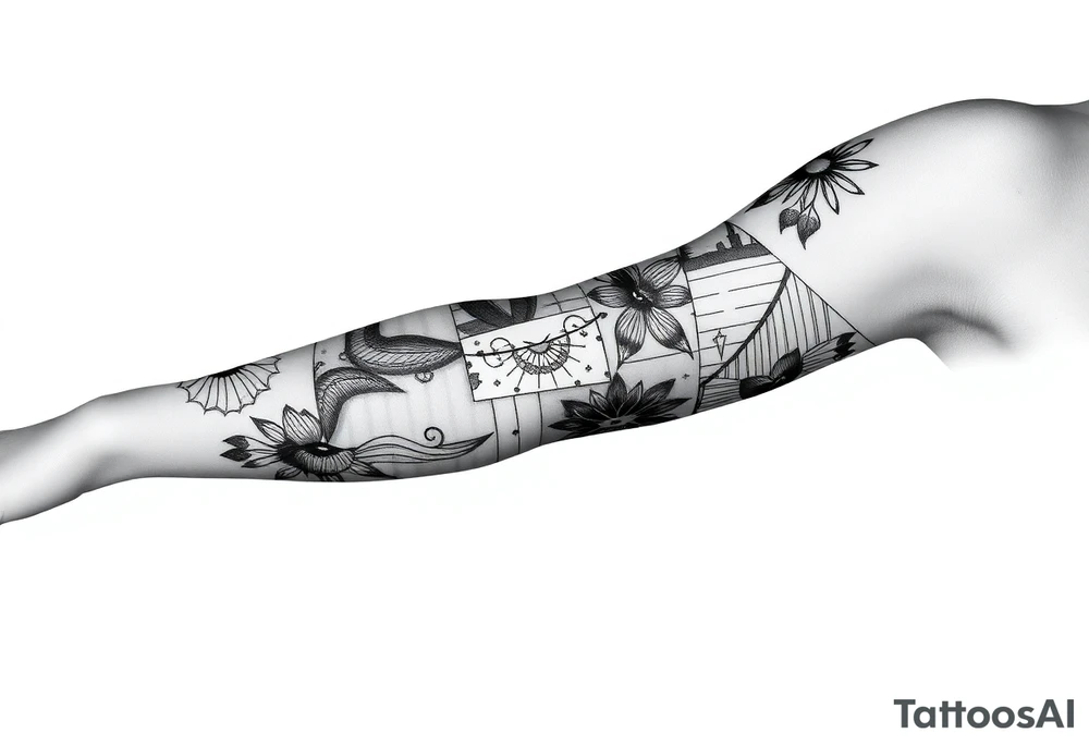 patchwork tattoo design different images tattoo idea