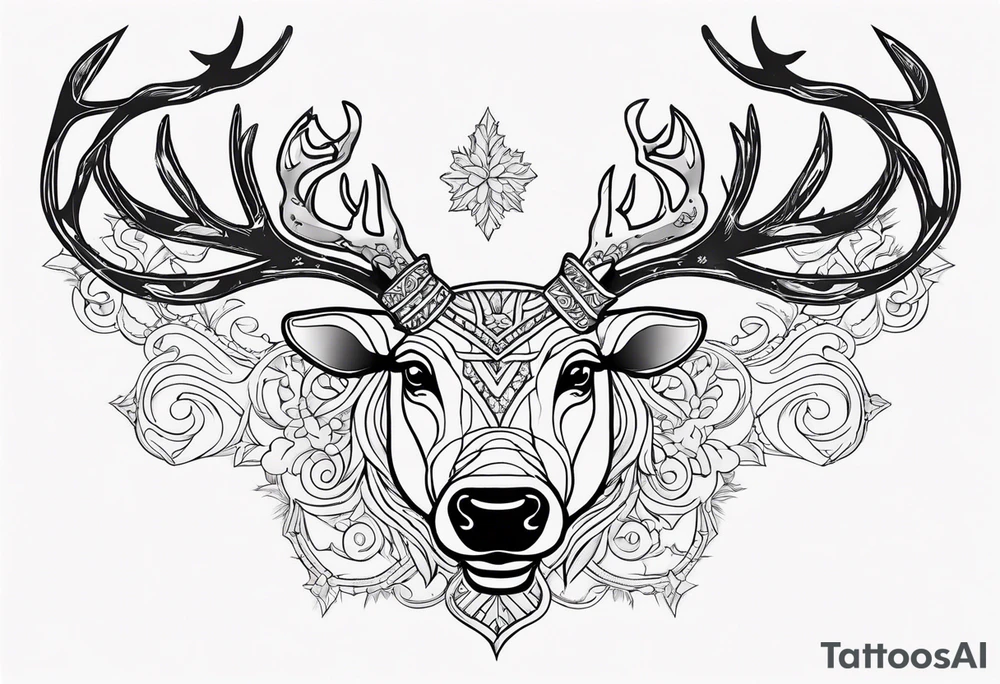 reindeer santa tattoo idea
