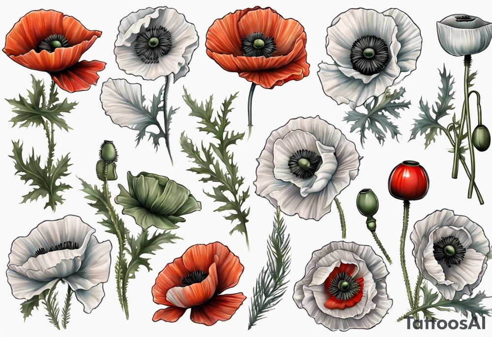 POPPIES AND MILTARY tattoo idea