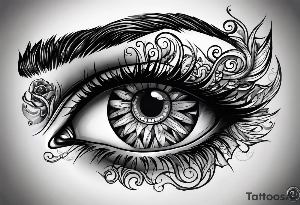 warped eyes tattoo idea