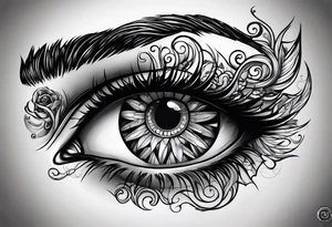 warped eyes tattoo idea