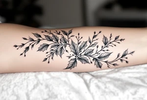 holly flowers tattoo idea