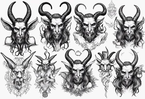 human like Baphomet Sitting tattoo idea