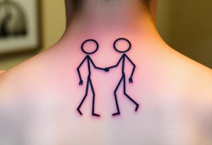 Two stick figures holding each other tattoo idea